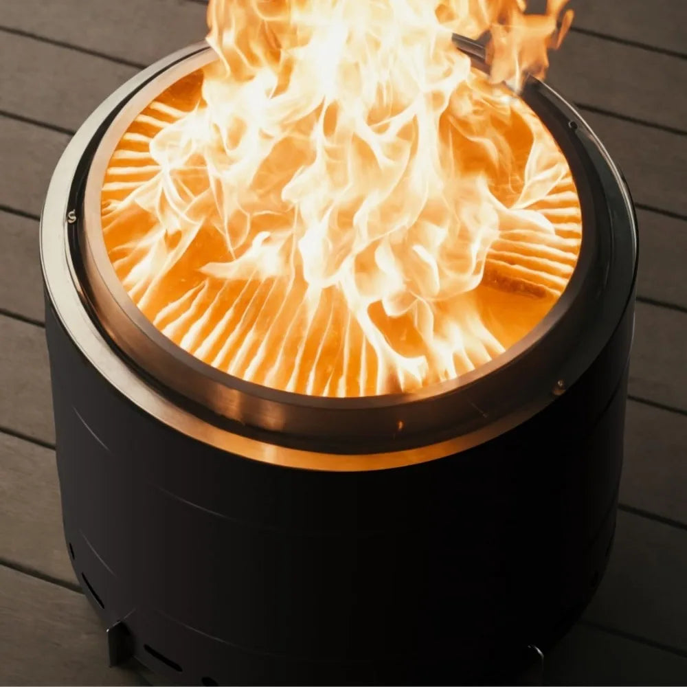 22 Inch Smokeless Fire Pit with Carry Bag Stainless Steel Outdoor Firepit Wood Burning Fire Pits for Camping and Bonfire