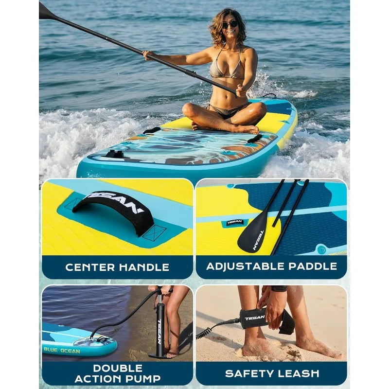 Extra Wide Inflatable Paddle Board Ultra Stable Plus Kits
