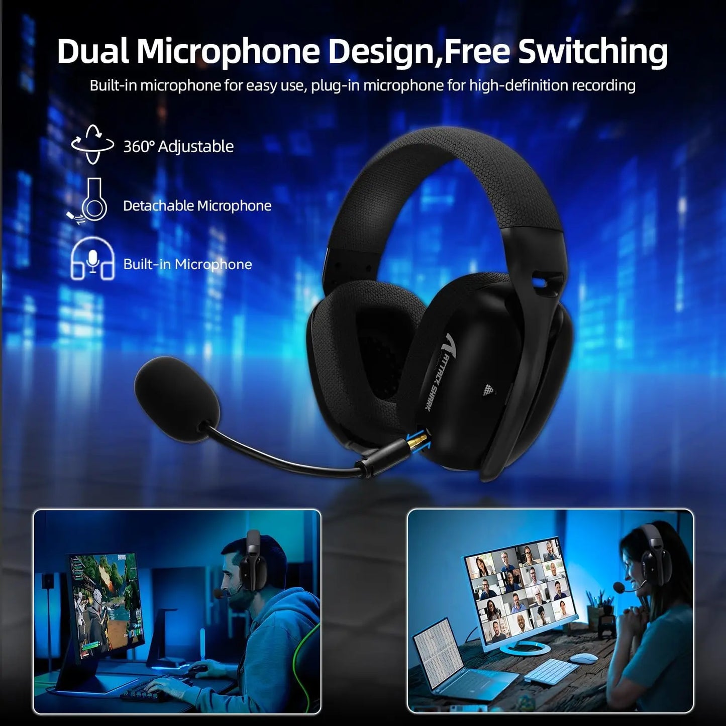 Attack Shark L80Pro Wireless Gaming Headset Dual Microphone