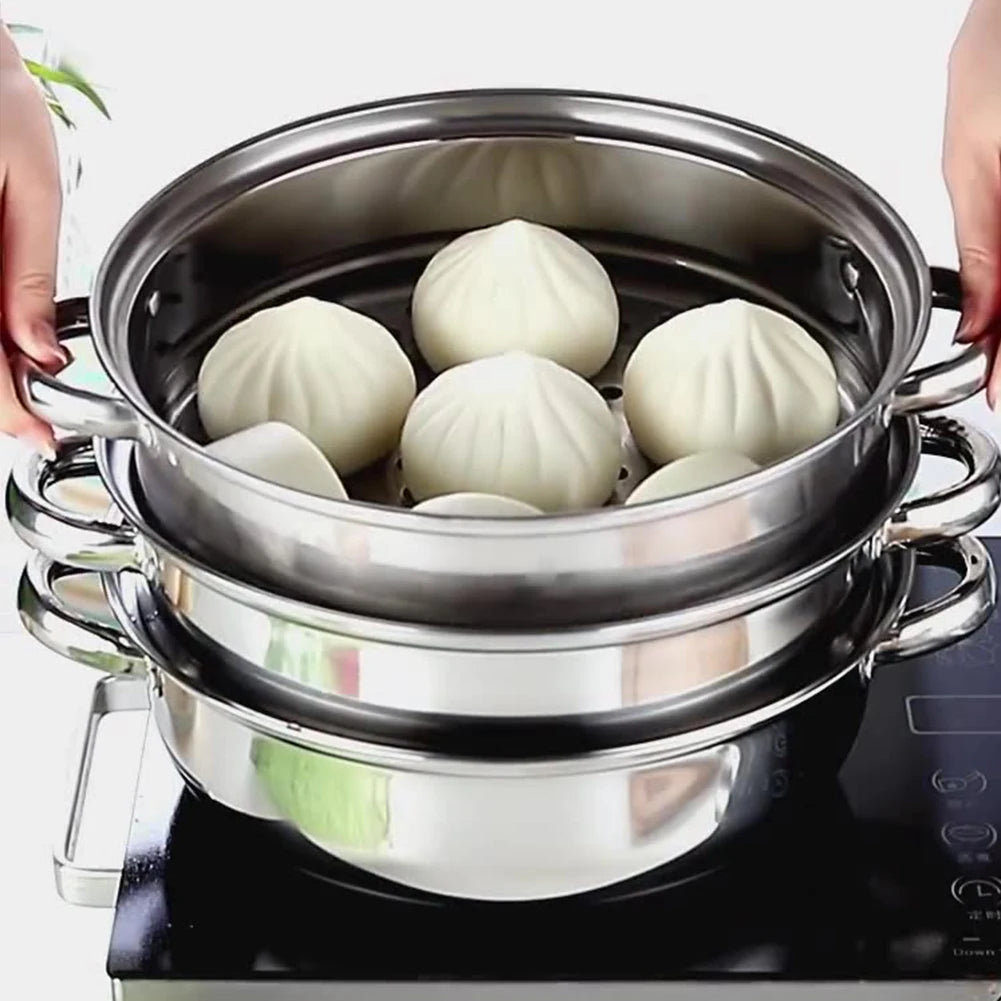 3 Tier Stainless Steel Steamer With Lid For Vegetables