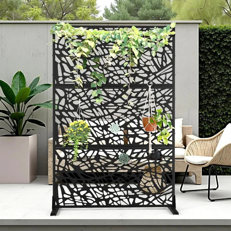 Metal Outdoor Privacy Screen Fence Panel 72x47 Inches