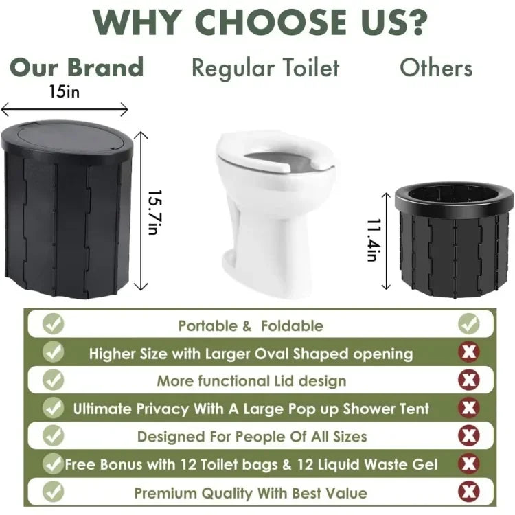 Portable Toilet Kit For Adults Pop Up Tent X Large