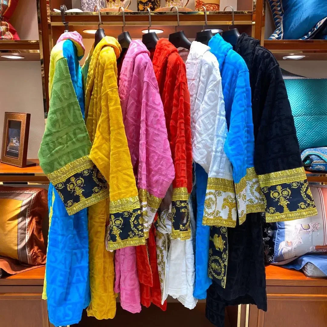 Autumn Winter Bathrobe for Men and Women with Pockets