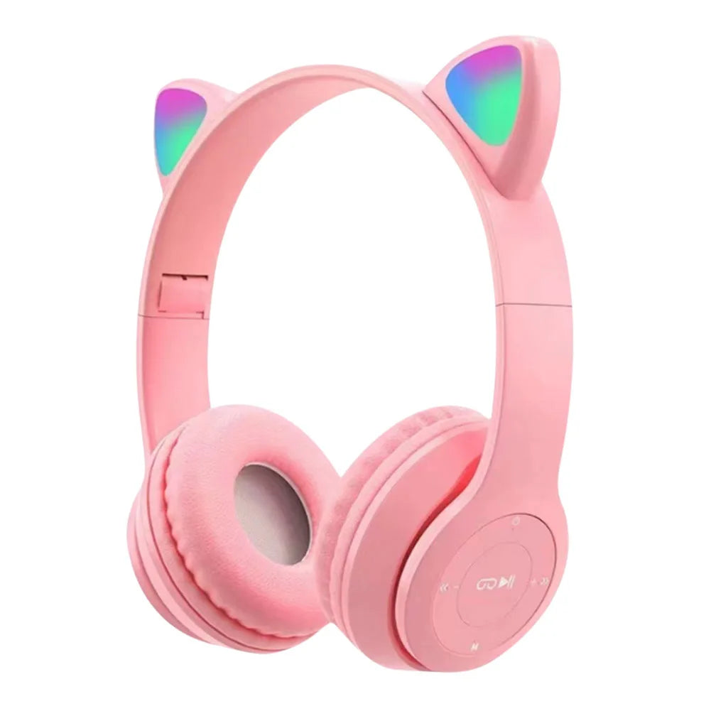 Wireless Cat Ear Headphones Bluetooth Glow Light For Kids