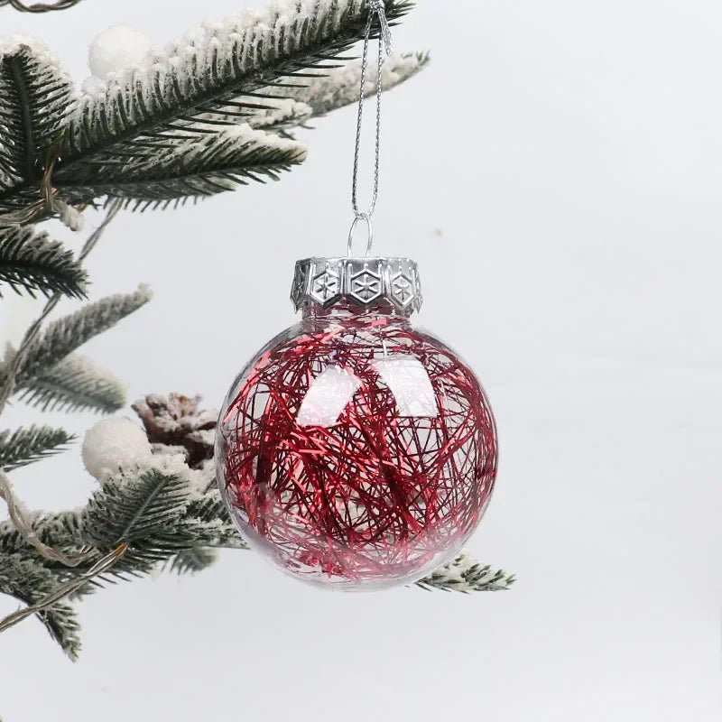Anti Drop Bouncy Christmas Ball 6cm 8cm Clear Hanging