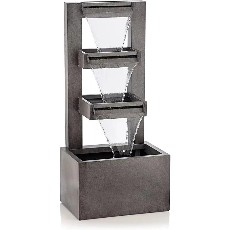 CPS182 43 Inch Multi Tier Waterfall Fountain Garden Patio