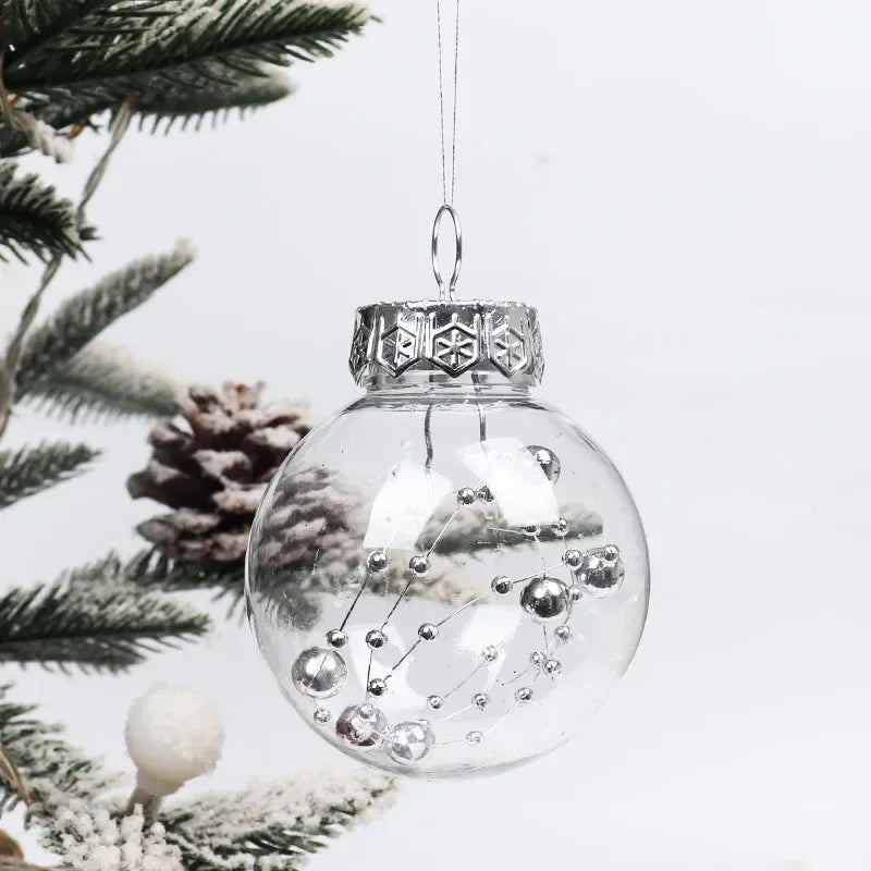 Anti Drop Bouncy Christmas Ball 6cm 8cm Clear Hanging Set