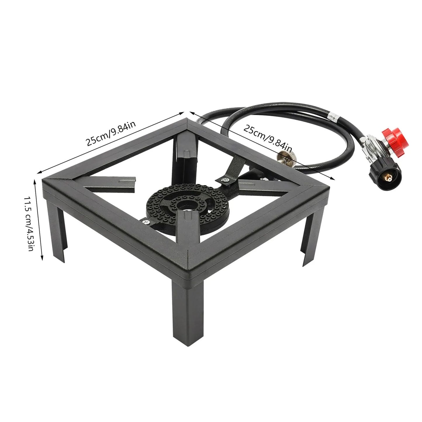 Portable Single Burner Outdoor Gas Stove Propane Cooker With Adjustable Regulator Hose For Patio Camping