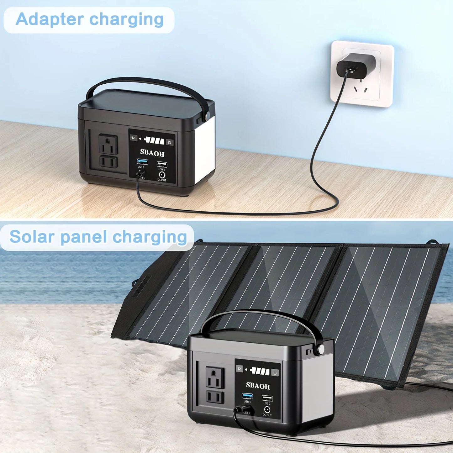 Portable Power Station P86 88.8Wh LiFePO4 Battery 120W AC Output 150W Peak Solar Generator For Travel And Camping CPAP