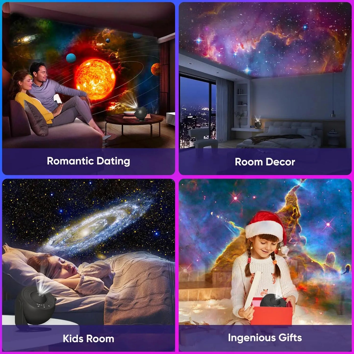 Mexllex Starry Sky Globe Galaxy Projection Night Light Gift