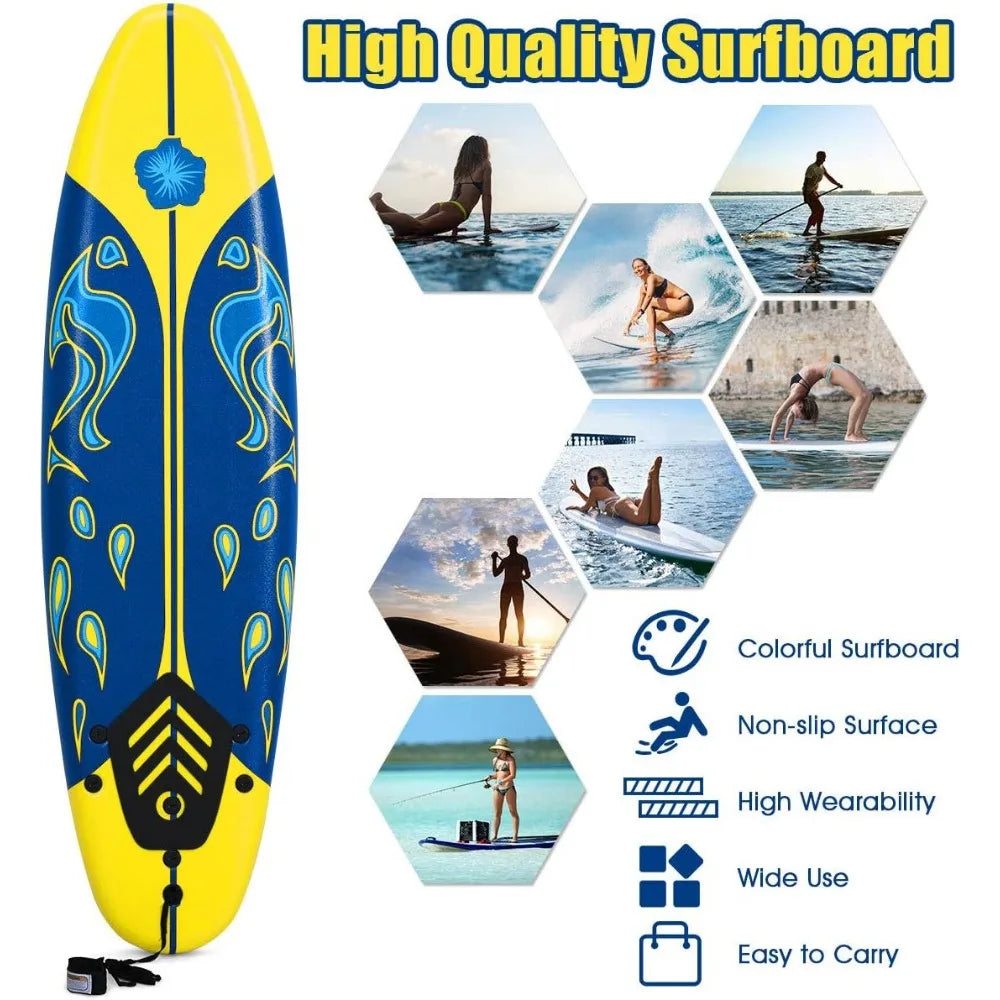 6 FT Stand Up Paddle Board with Removable Fins and Safety Leash for Teenagers Adults and Beginners Lightweight Non Slip Design