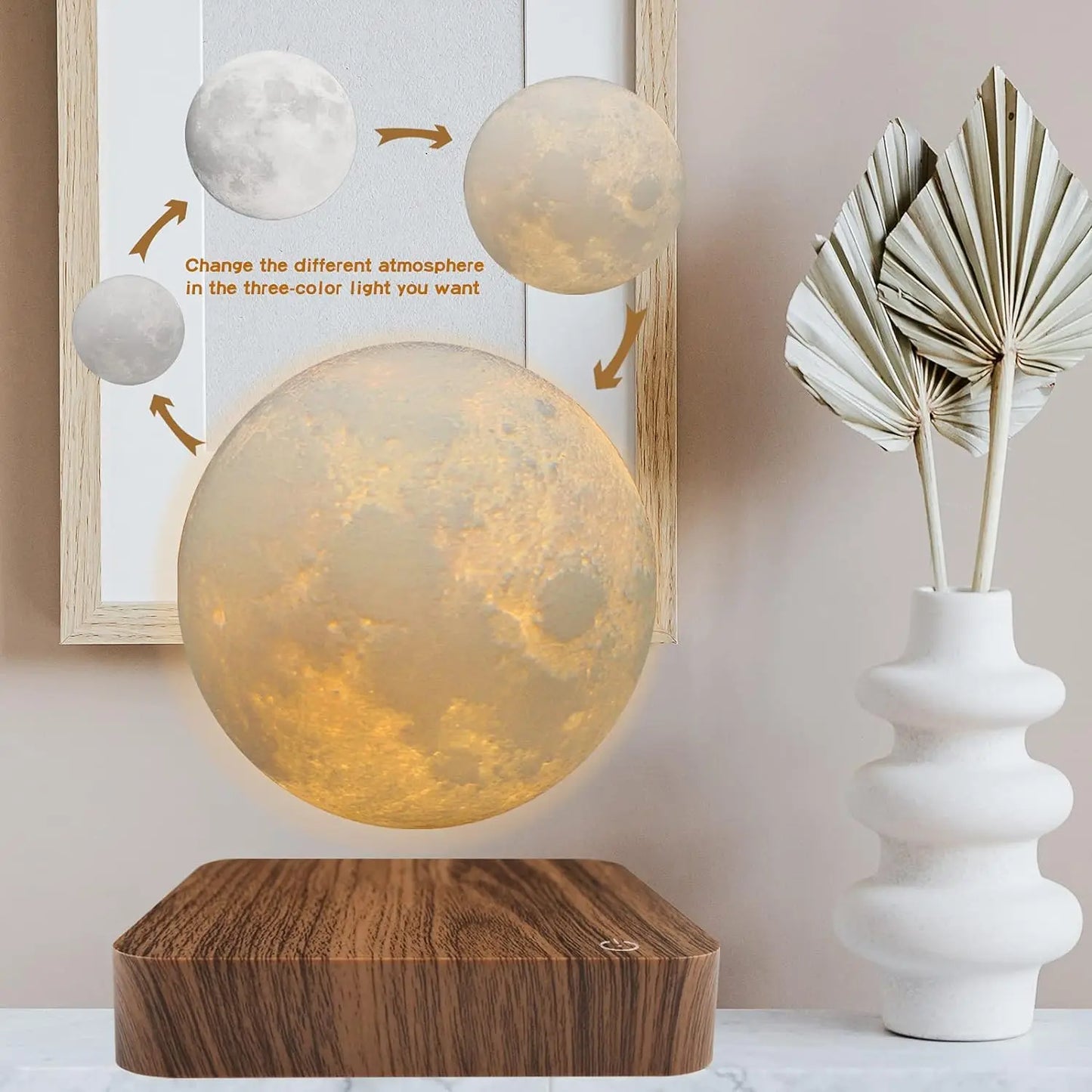 Magnetic Floating Moon Lamp With Base 3D LED Night Light