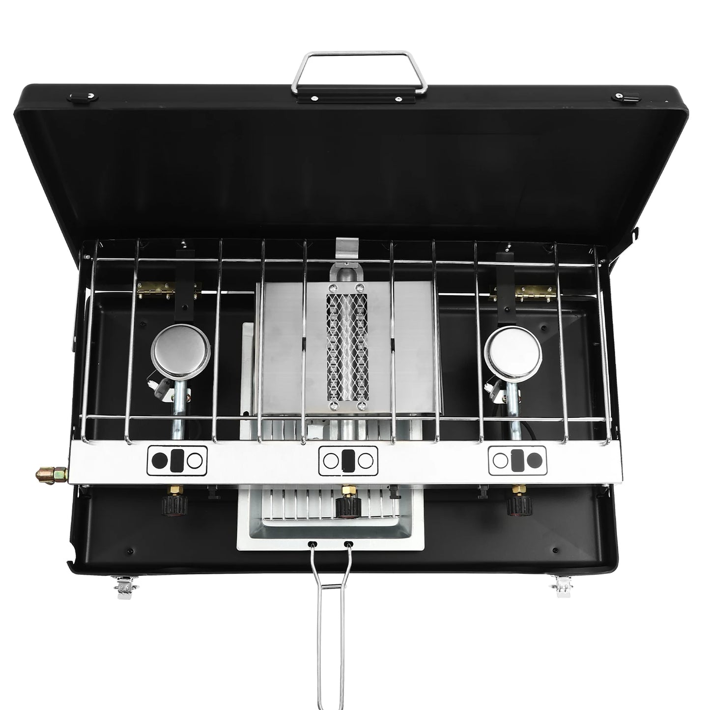 3 Burner Gas Camping Stove Portable Camping Cooking Stove with Regulator Outdoor Gas Stove for Car Camping BBQ