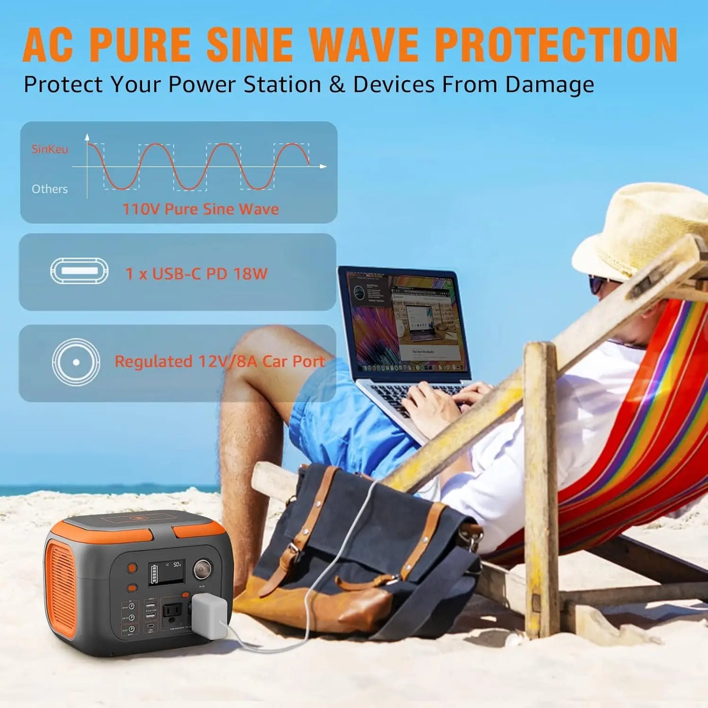 300W Portable Power Station 260Wh 70000mAh Solar Generator - Ultimate Objects