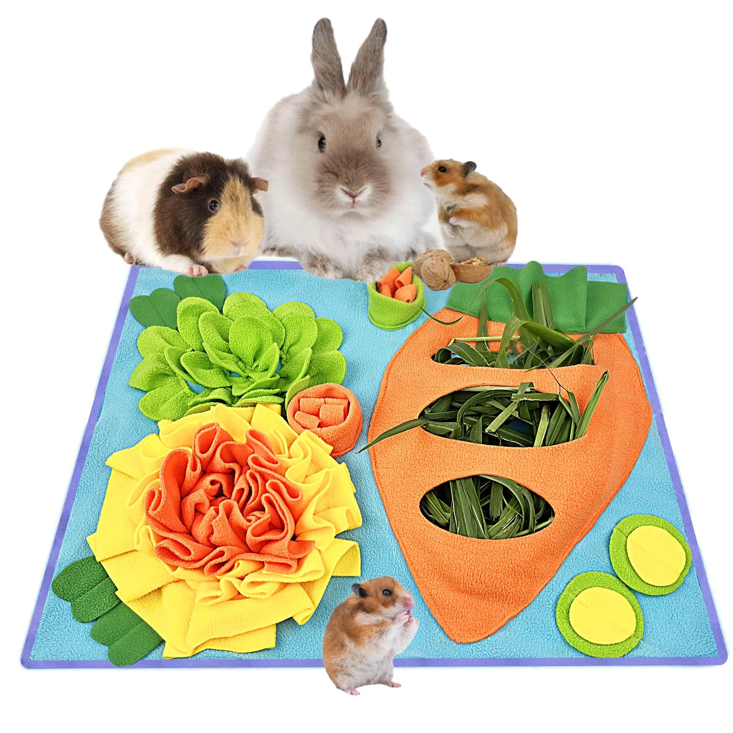 Small Pet Snuffle Mat Slow Feeder For Dogs Rabbits Hamsters