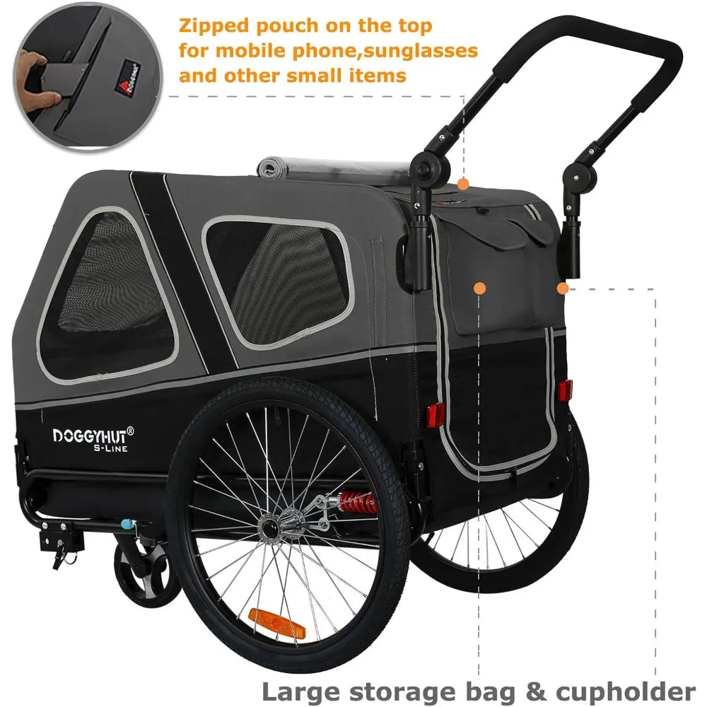 Doggyhut S Line XL Pet Bike Trailer Stroller for Big Dogs