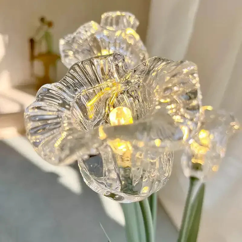 Bell Orchid Glass Table Lamp Led Night Light Decorative