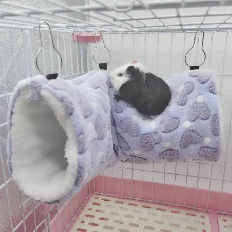 Ultra Soft Plush Pet Channel Nest For Hamster Guinea Pig