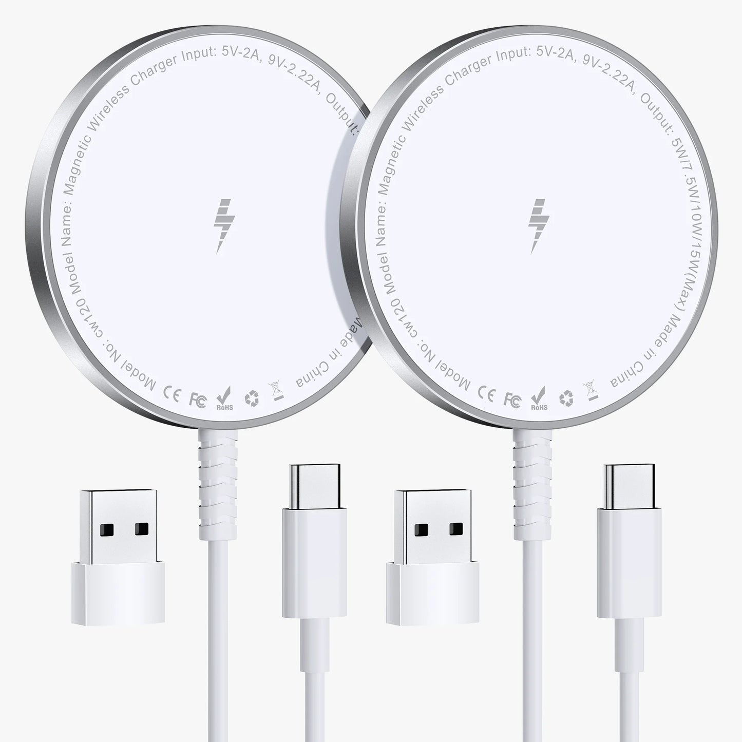 2 Pack Magnetic Wireless Charger 15W For iPhone 15 14 13 12
