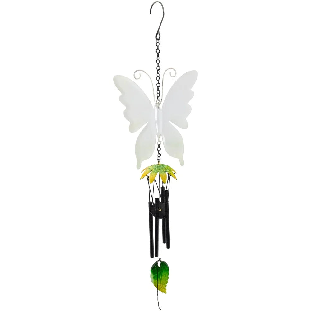 Metal Butterfly Outdoor Wind Chimes 4 Tube Decoration