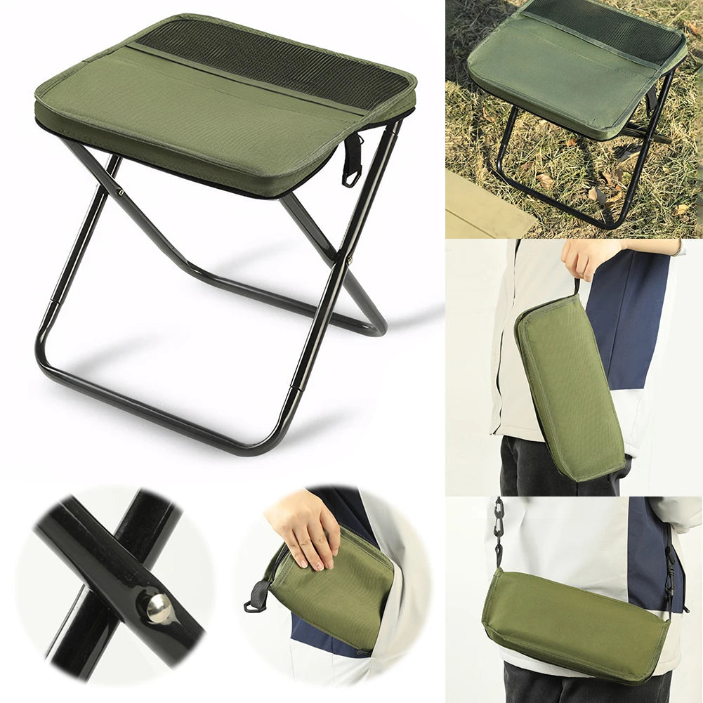Outdoor Lightweight Folding Stool With Mesh Bag And Zipper