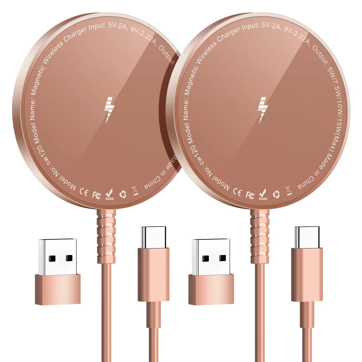 2 Pack Magnetic Wireless Charger 15W For iPhone 15 14 13 12