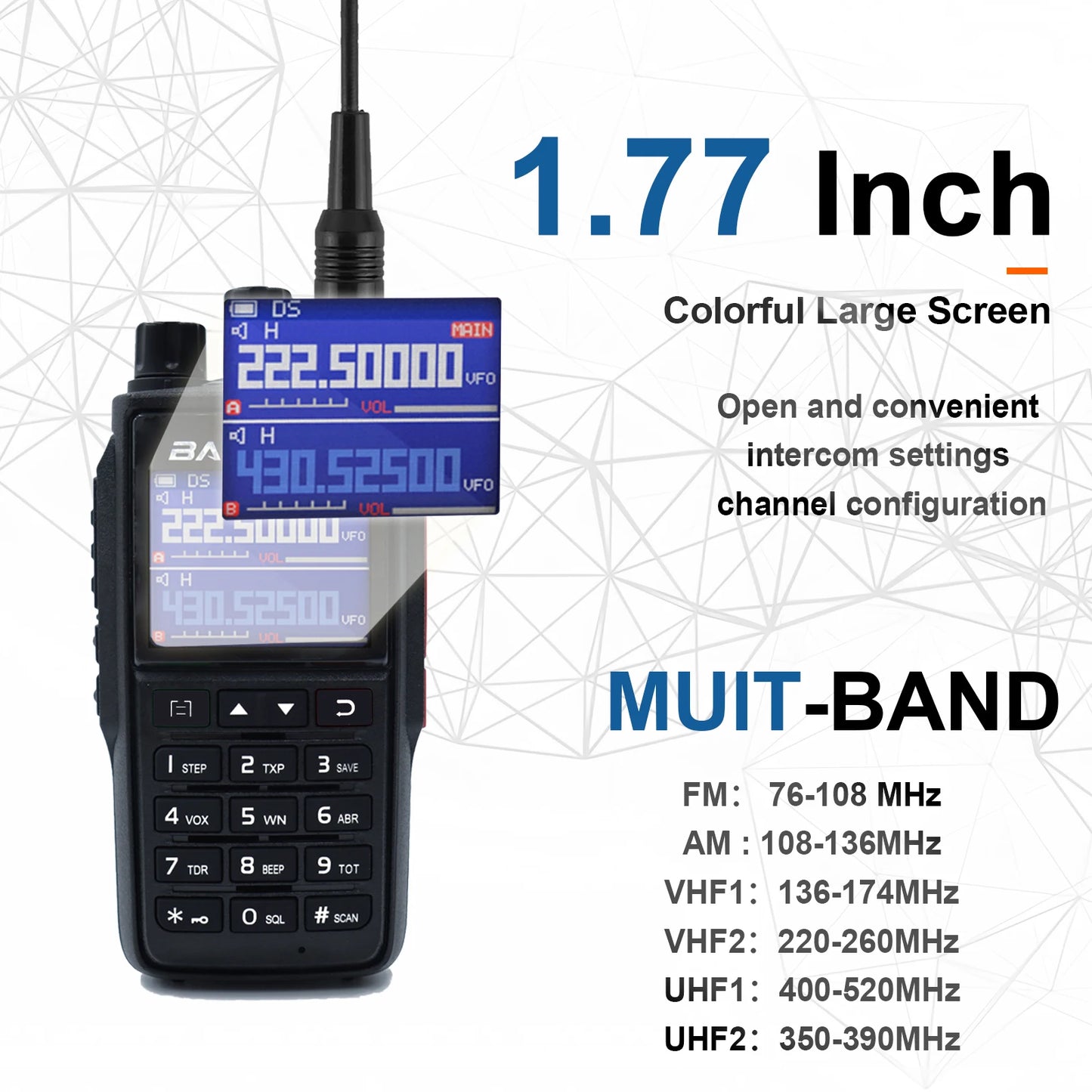 Baofeng UV22 Intercom USB Type C Radio FM NOAA Weather