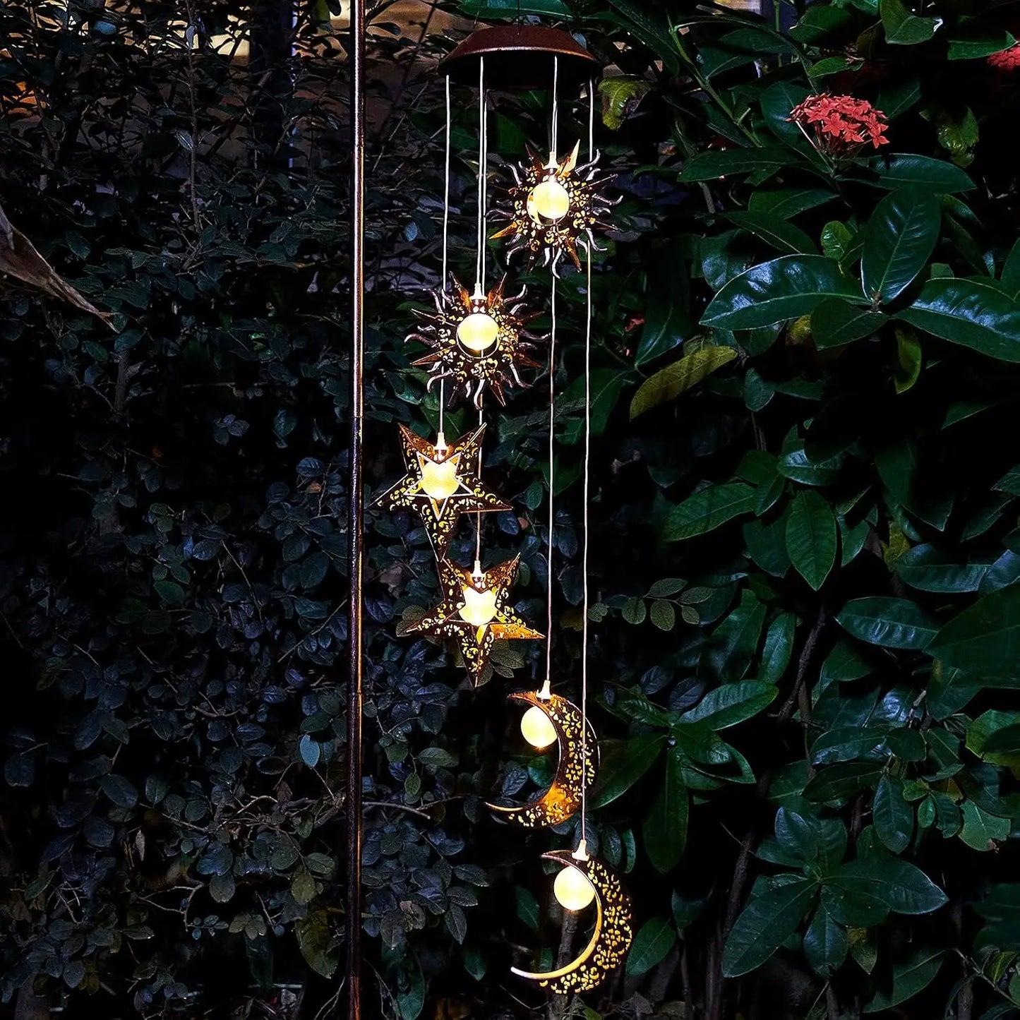Solar Wind Chimes Sun Moon Star Lights Gifts For Mom