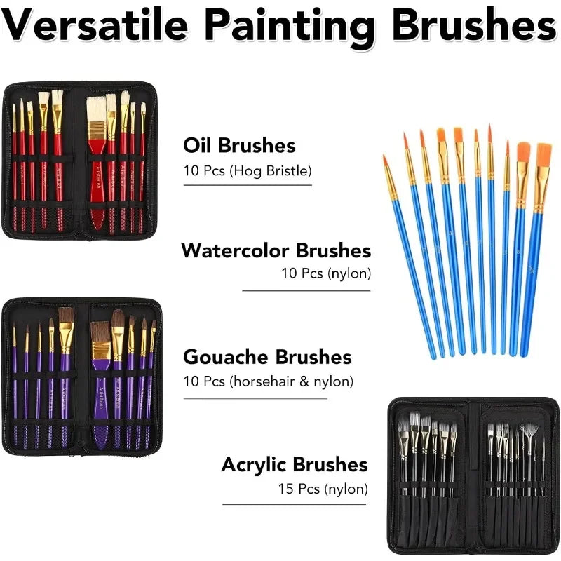 Deluxe 166 Pcs Artist Painting Set 96 Paints All Mediums