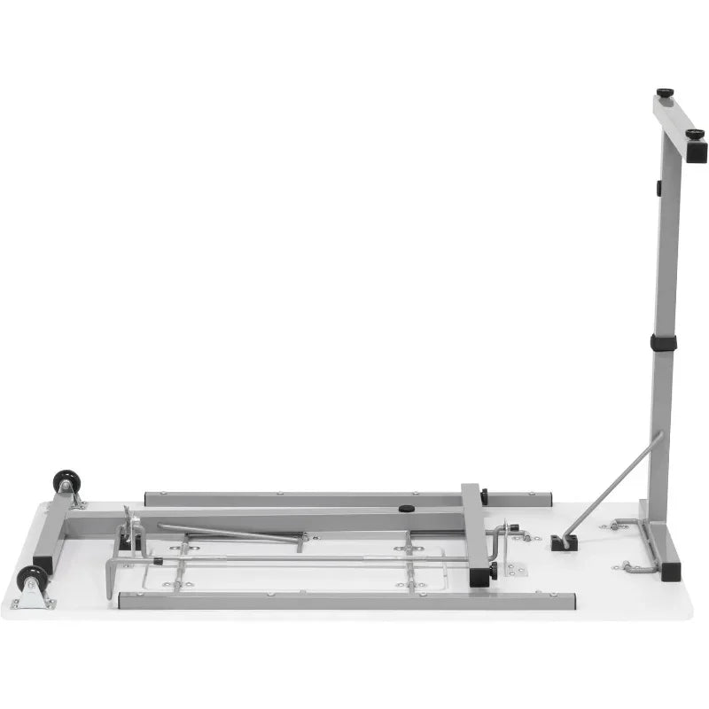 Rollaway II Folding Sewing Table Portable Silver White