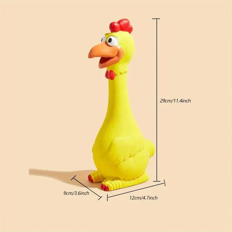 Large Cartoon Latex Screaming Chicken Duck Dog Chew Toy Durable Natural Rubber Squeaker Ideal for Teeth Grinding